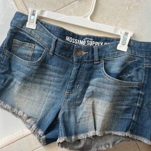 Mossimo Supply Co. Distressed Blue Denim Jean Shorts